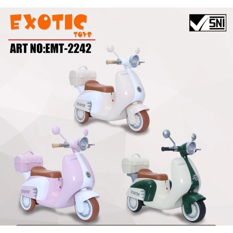 Motor aki vespa exotic EMT 2242 Mainan anak