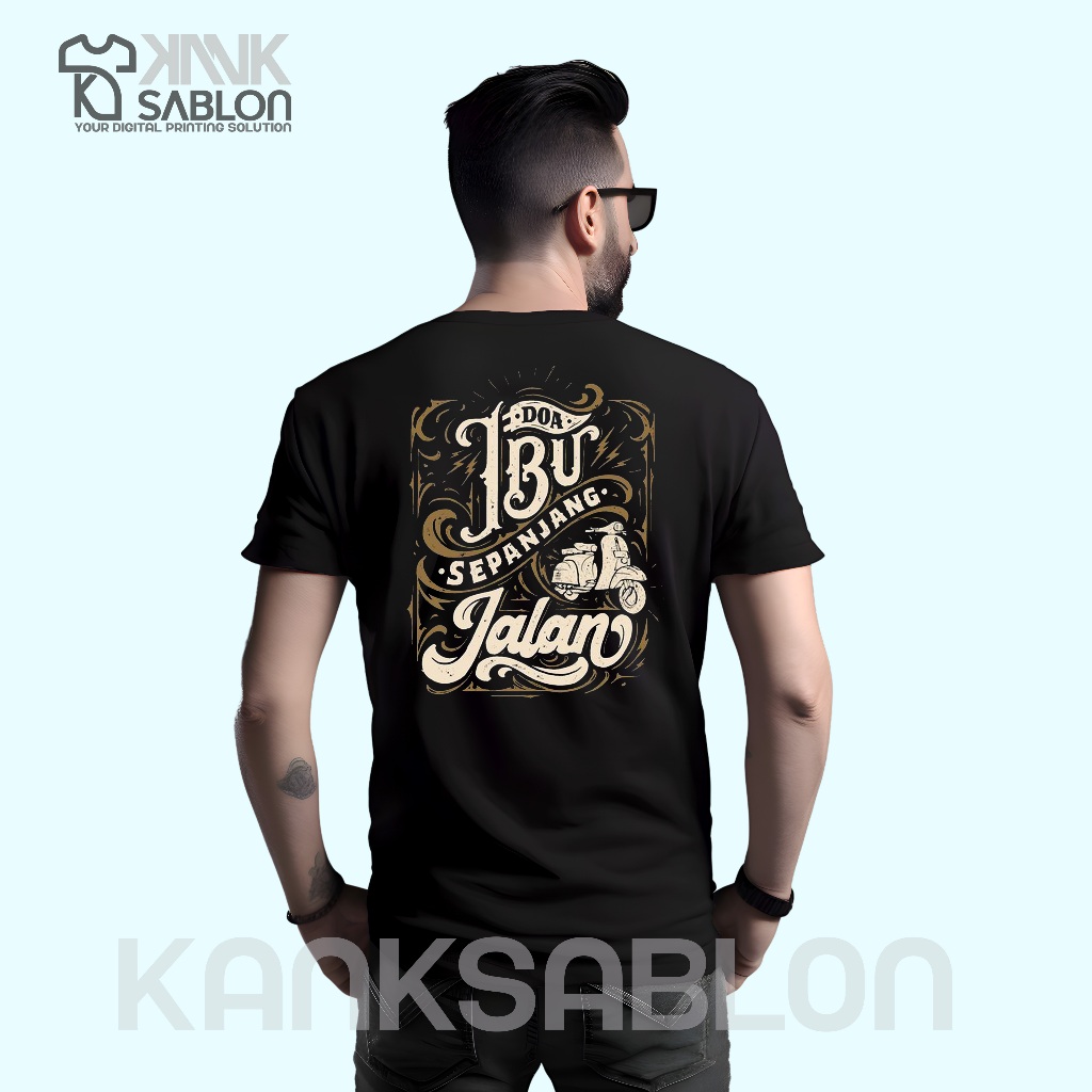 KANKSABLON-Kaos kata kata BIJAK keren Baju ''DOA IBU SEPANJANG JALAN''kaos pria islami viral