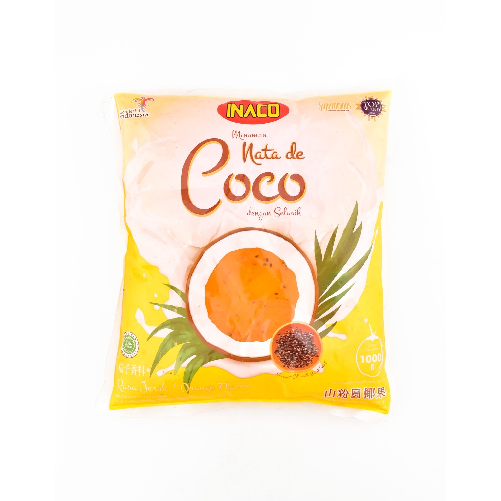 

inaco nata de coco selasih orange 1kg - inaco nata de coco jeruk selasih