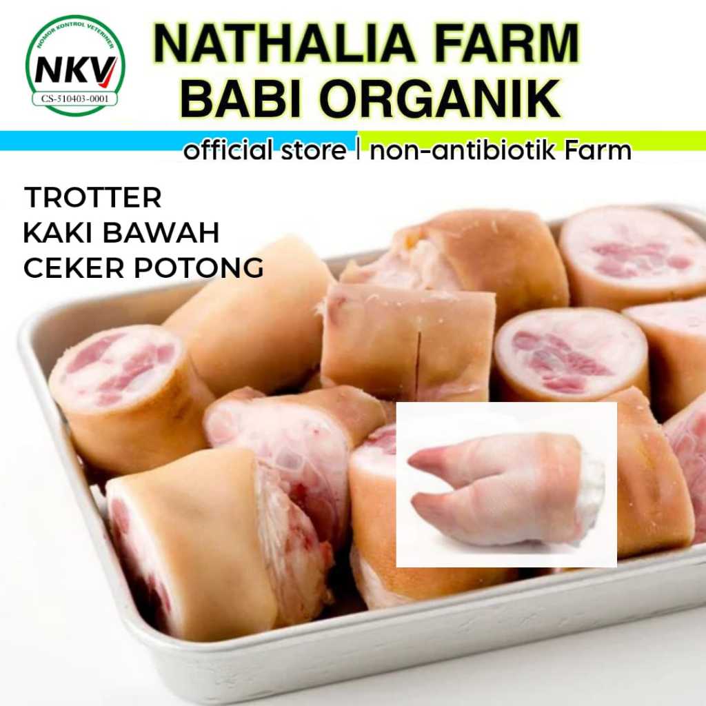 

TROTTER KAKI BAWAH potong / 1 KG - Babi Organik Nathalia Farm - Babi Import peternakan di Indonesia