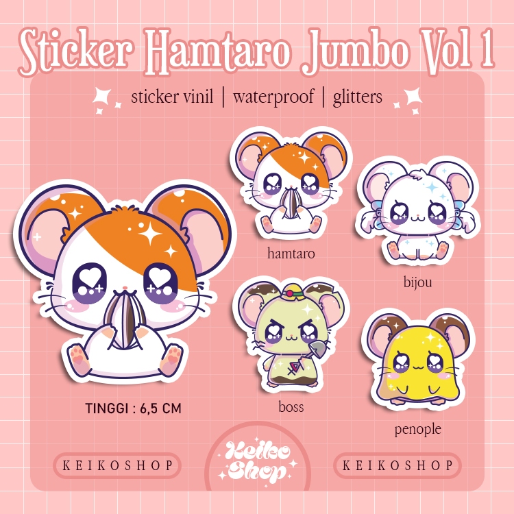 

STICKER HAMTARO JUMBO WATERPROOF GLITTER