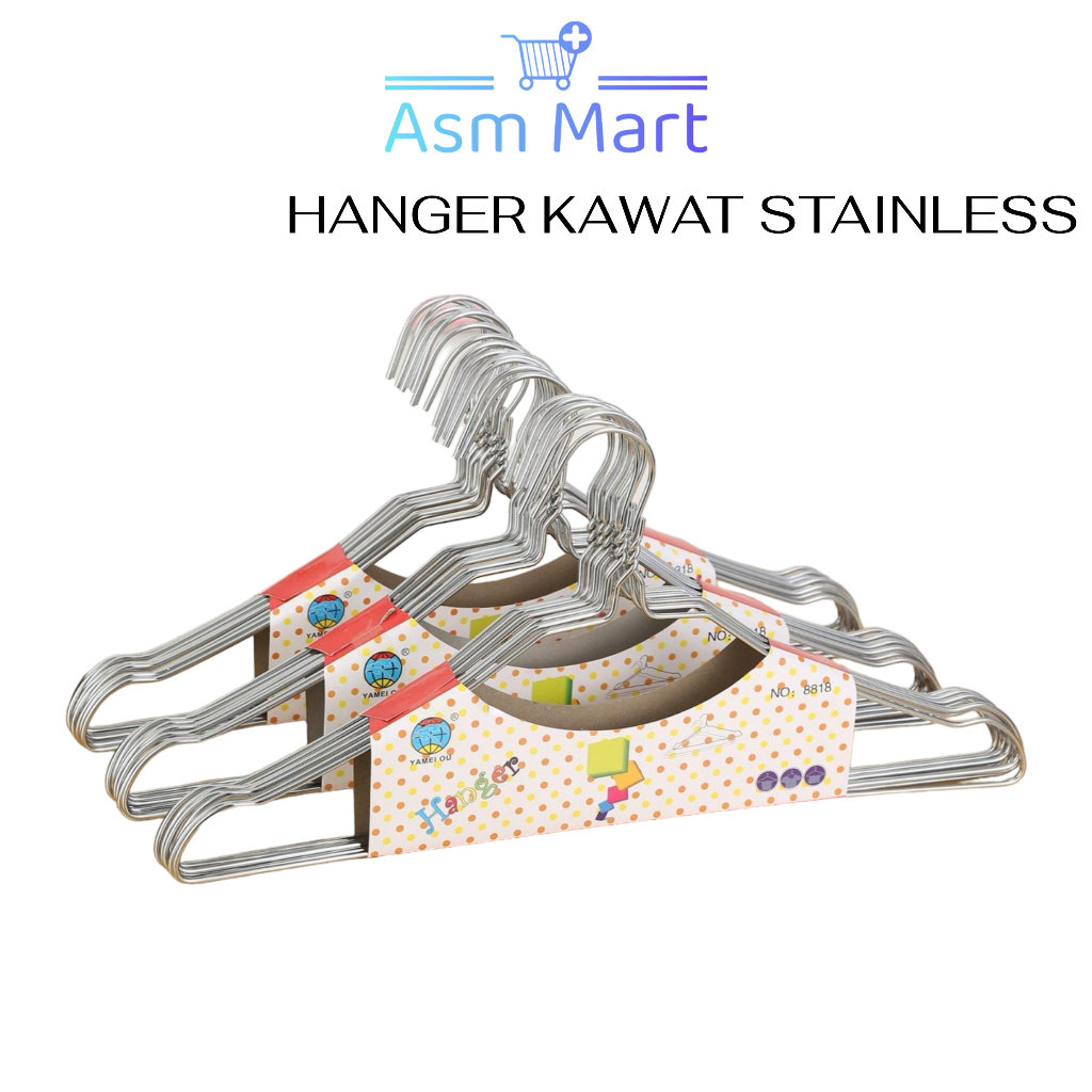 ASM HANGER KAWAT STAINLESS STEEL / HANGER PAKAIAN STAINLESS / HANGER BAJU STAINLESS / HANGER GANTUNG