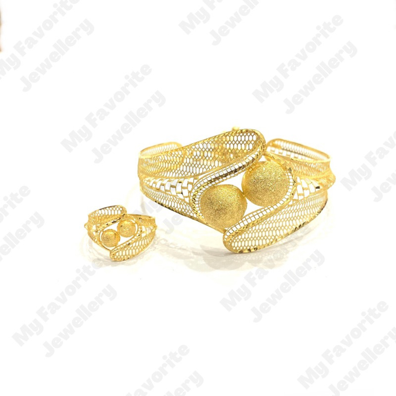 Gelang Dan Cincin Boba Krawang Emas Asli Kadar 700 dan 875