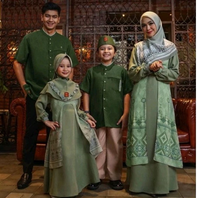 SALE STOK SARIMBIT KELUARGA KEKE MARGARET SERIES MINERAL GREEN BAJU KONDANGAN - RACUN SHOPEE