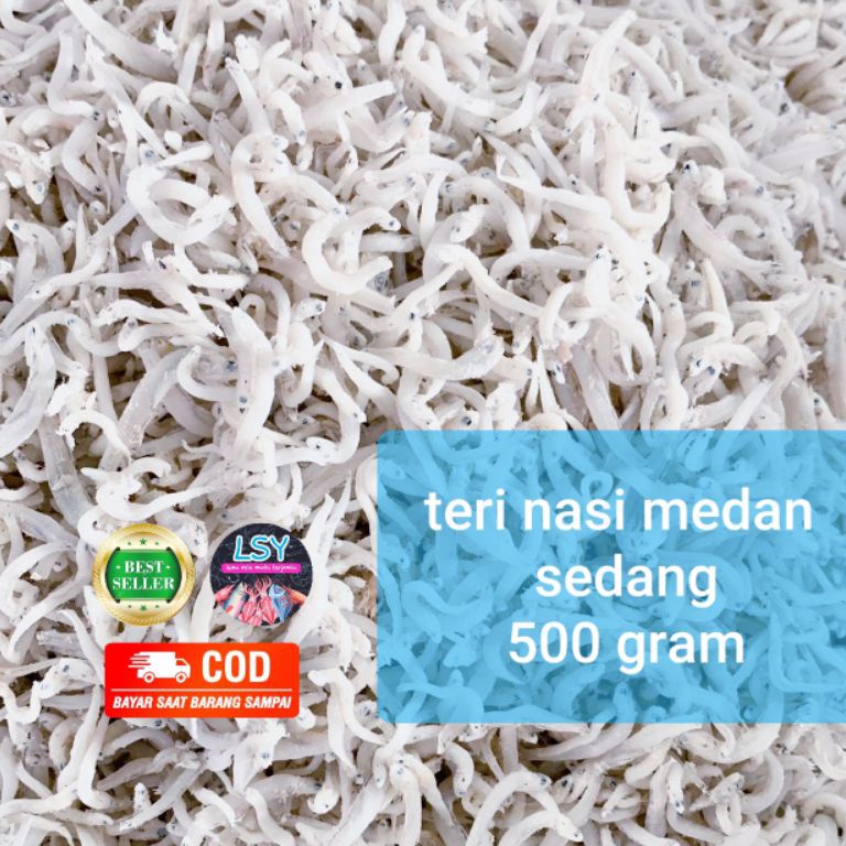 

CUM626 55 COD ikan asin teri nasi medan size sedang 5gr
