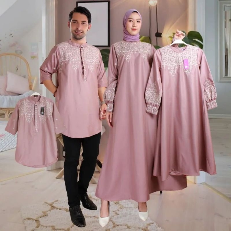 Serambit Keluarga Toyobo Premium Aplikasi Bordir - Couple Keluarga Lebaran - Couple Keluarga