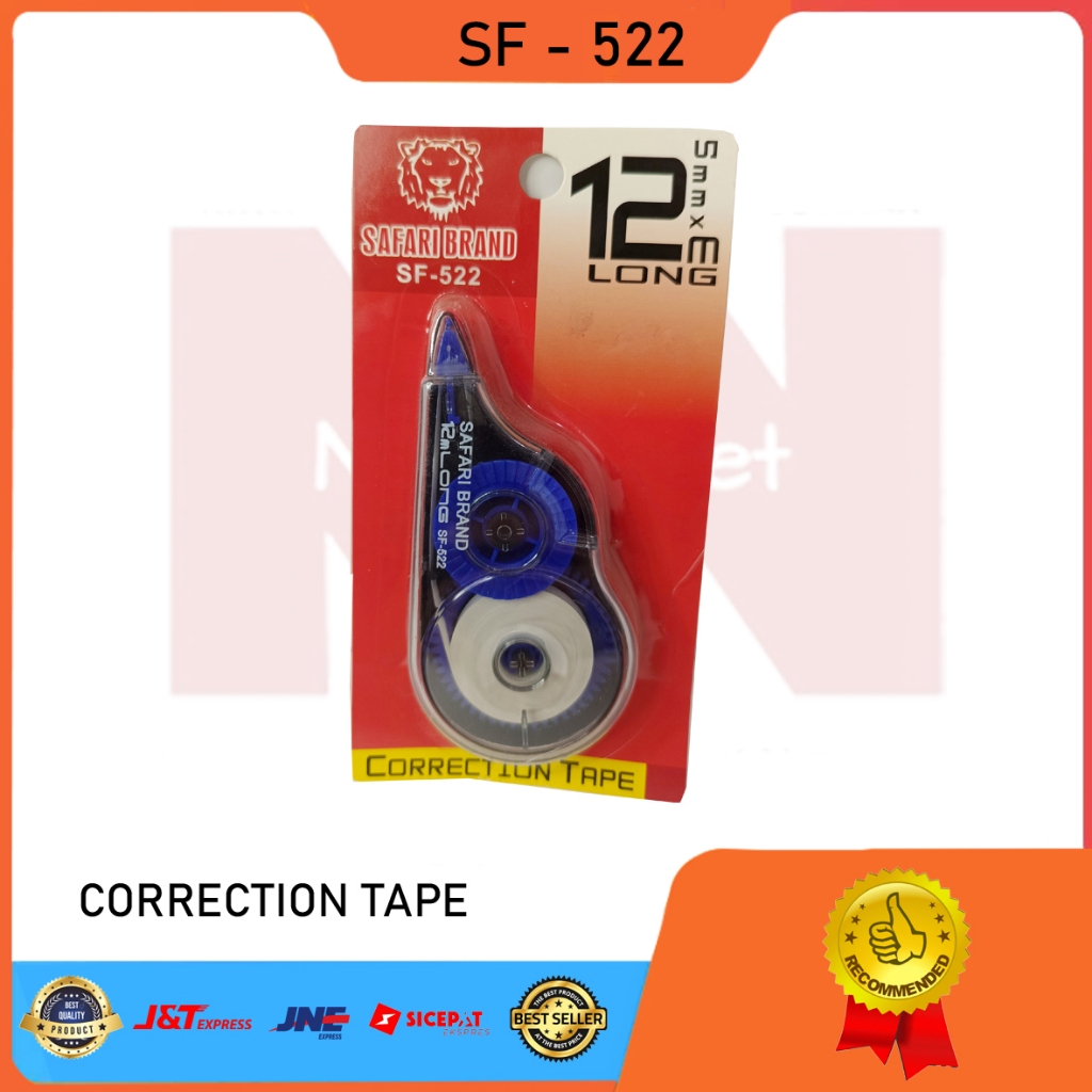 

CORRECTION TAPE SAFARI BRAND SF-522 TIPEX KERTAS TIPE X ALAT TULIS SEKOLAH & KANTOR STATIONERY STATIONARY PENGHAPUS PENA ROLL MINI