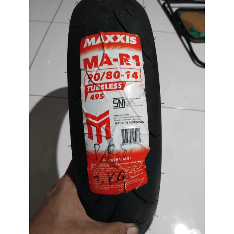 OBRAL BAN LUAR TUBELESS MATIC 90/80-14 MA-R1 MAXXIS BAGUS BERKUALITAS