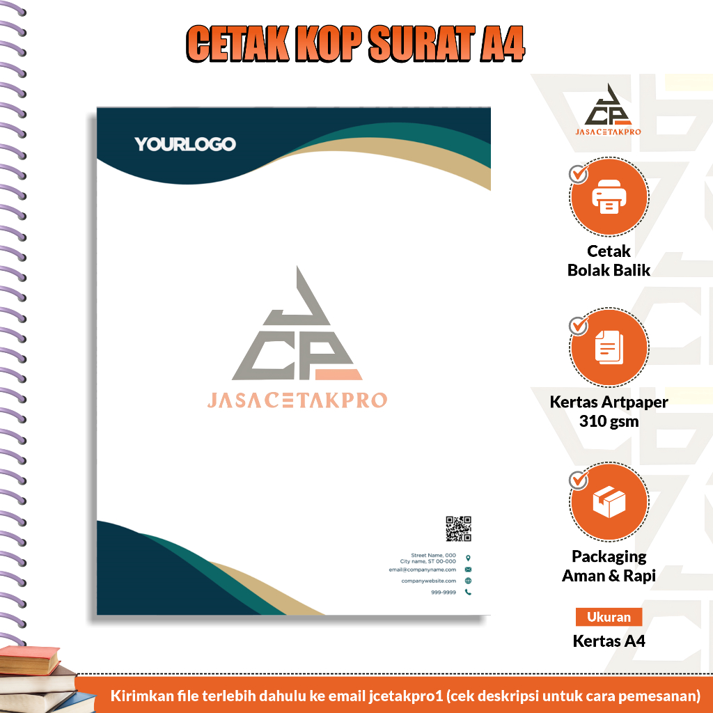 

Cetak Kop Surat Custom Nama Foto Gambar Ukuran A4 Kertas Hvs 80 Gsm 1 Sisi Per Rim