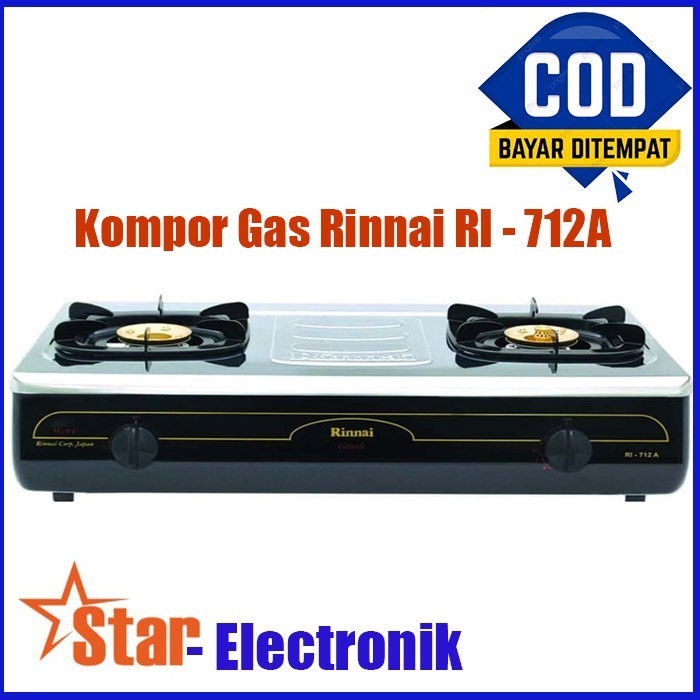 Rinnai RI-712A Kompor Gas 2 Tungku Stainless
