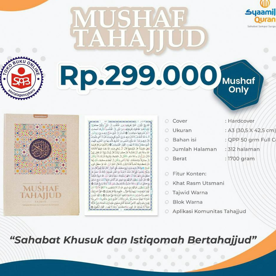 Al Quran Mushaf Tahajjud Ukuran A3 - SYAAMIL QURAN
