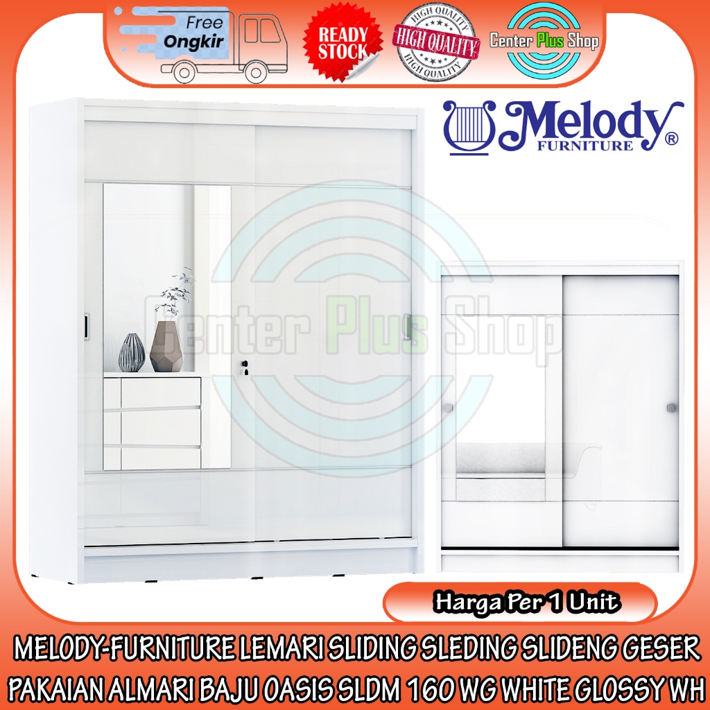 [KARGO] MELODY-FURNITURE LEMARI SLIDING SLEDING SLIDENG GESER PAKAIAN ALMARI BAJU OASIS SLDM 160 WG 