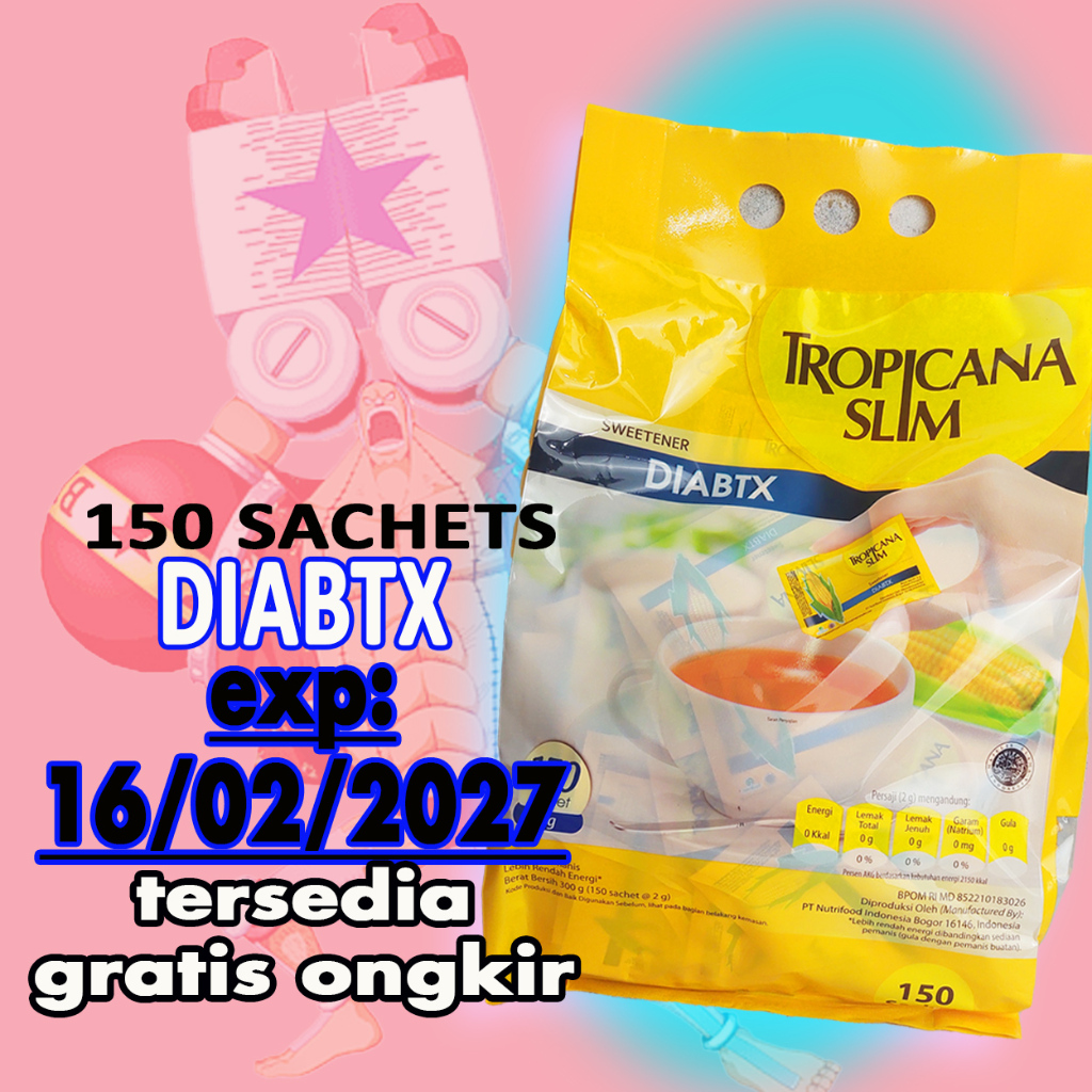 

tropicana slim diabtx 2 gr x 150 sachet SWEETENER GULA : 2 GRAM X 150 SACHET DIABETES