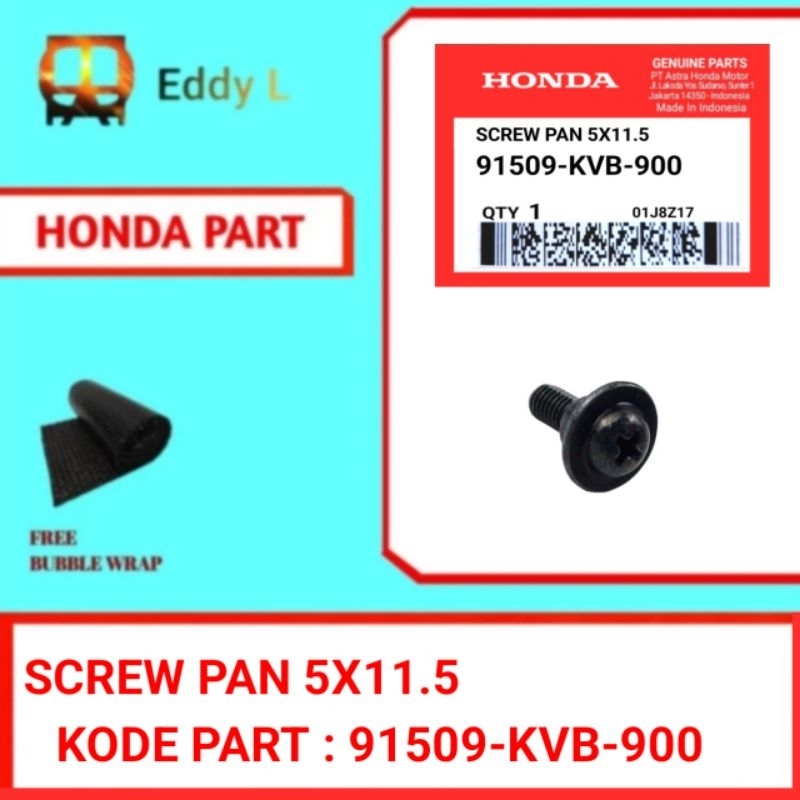 Screw Pan 5x11.5/Baut Body|Panel SUPRA|VARIO|BEAT (91509-KVB-900)-Original AHM