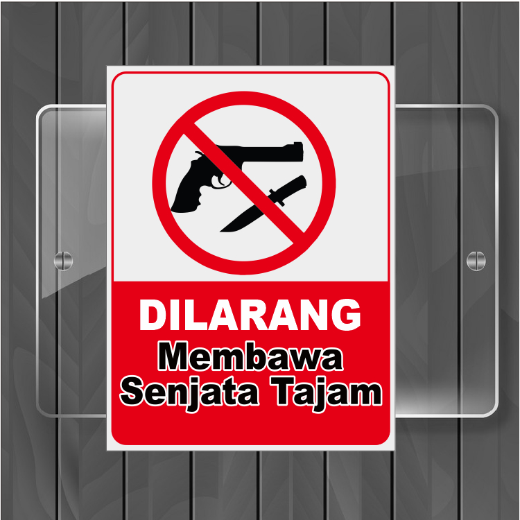 

stiker dilarang membawa senjata tajam,