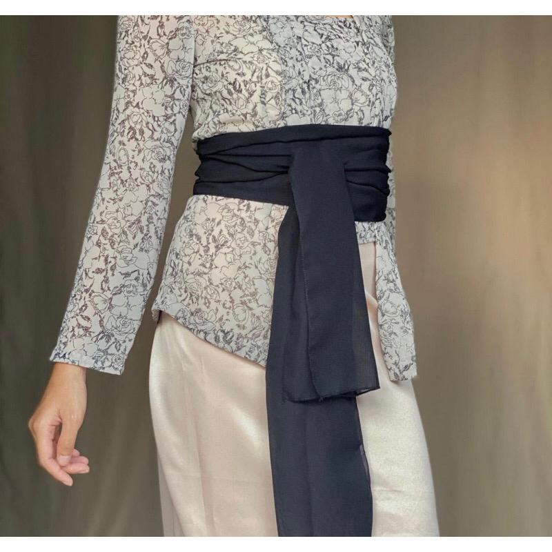 RB5 Selendang Kebaya Bali Slendang Tari Sifon Polos Obi Sabuk Kebaya Kutubaru Encim Brukat Modern