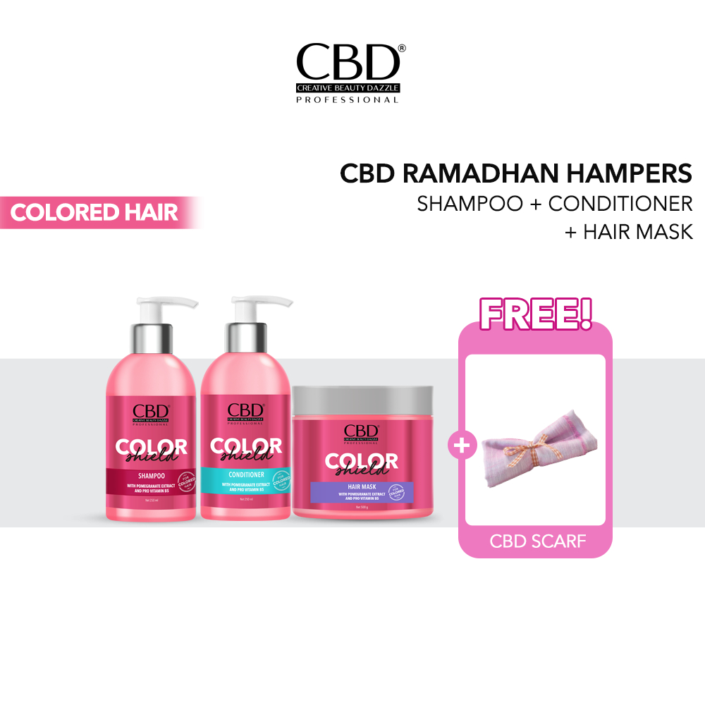 CBD DREAMY HAIR Package - Keratin Pro / Collagen Repair / Color Shield [FREE SCARF]
