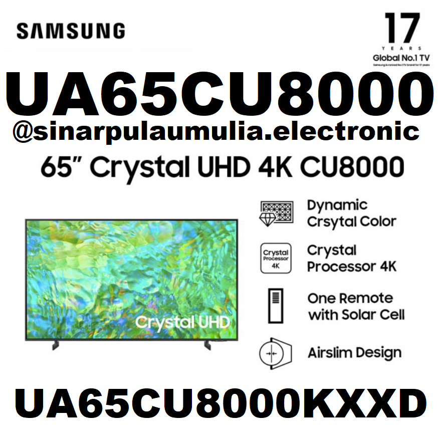 Samsung LED TV 65 Inch 4K UHD Smart Digital - UA 65 CU8000 / 65CU8000 / 65CU 8000 / UA 65 CU 8000