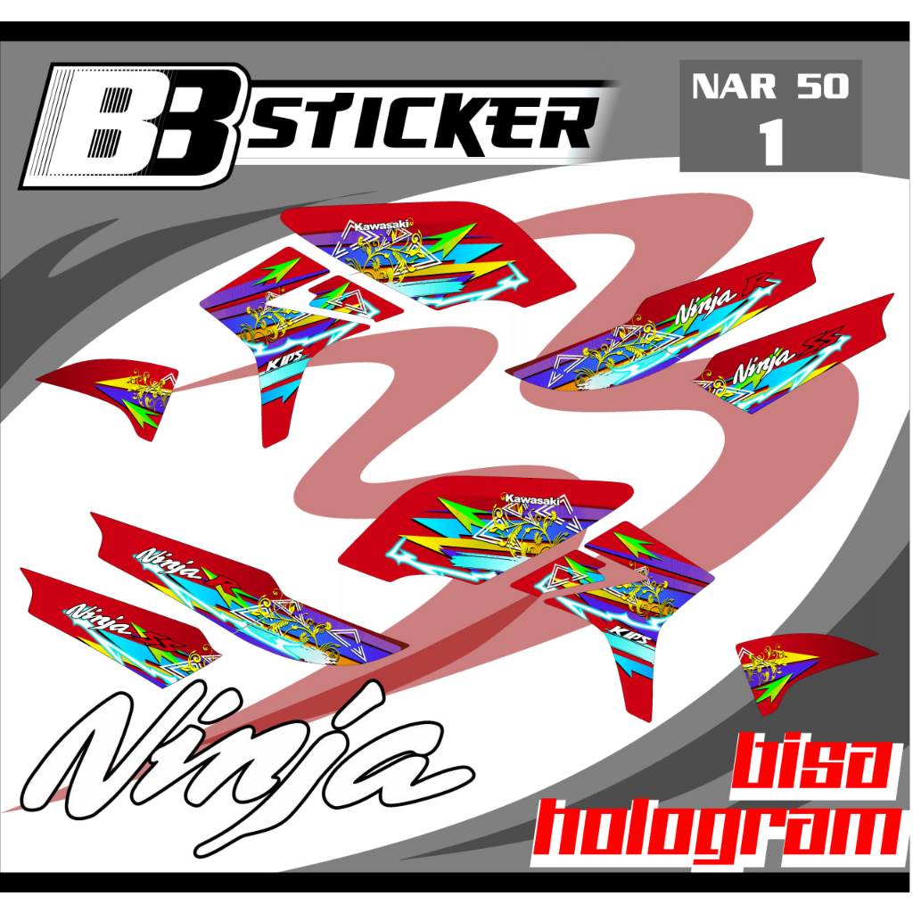 STRIPING PREMIUM Kawasaki Ninja R Ninja SS BISA HOLOGRAM List Sticker Variasi Nar 50