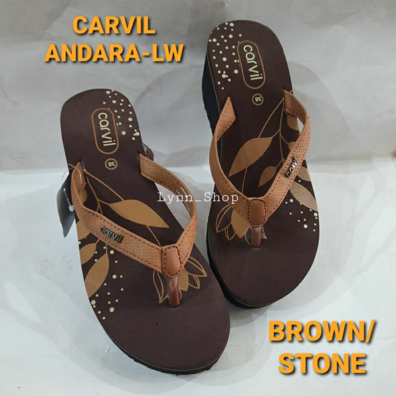 CARVIL ANDARA-LW #New Sandal Spon Wedges Wanita Carvil 100% ORI