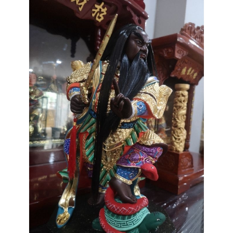 patung dewa Siong Te Kong /Hian Thian Siong Te 16" bahan kayu