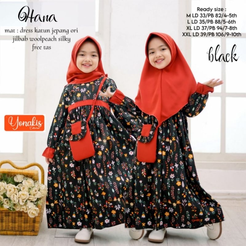 Gamis Syari anak Hana ORI Yonakids
