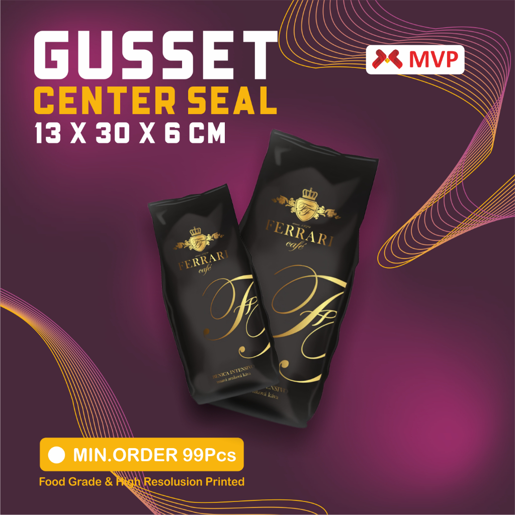 

KEMASAN MAKANAN GUSSET CENTER SEAL - 13x30X6cm