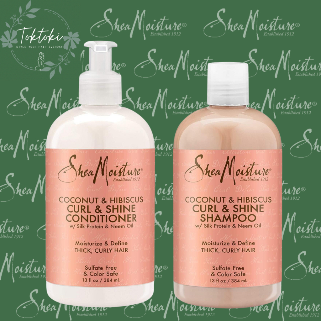 SHEA MOISTURE Curl and Shine Conditioner Shampoo with Coconut & Hibiscus - 384ml