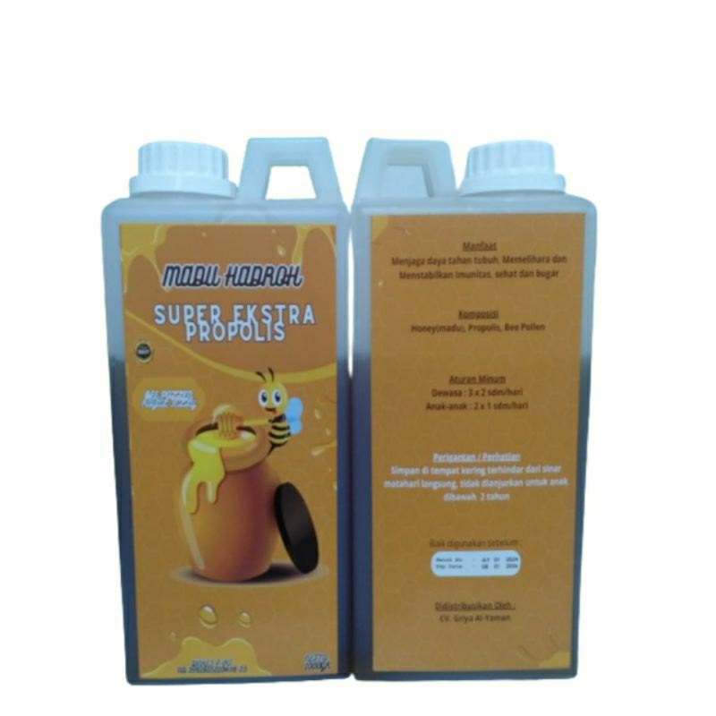 

Madu HADROH Ekstra Propolis Isi 1kg/1000ml