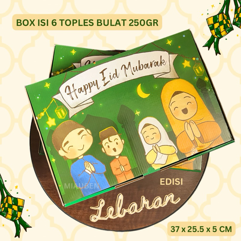 

Kotak parsel lebaran isi 6 toples 250gr