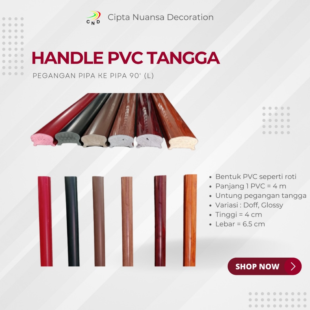 HANDLE PVC/HANDRAIL PVC/HANDRAILING PVC/PEGANGAN TANGGA PVC