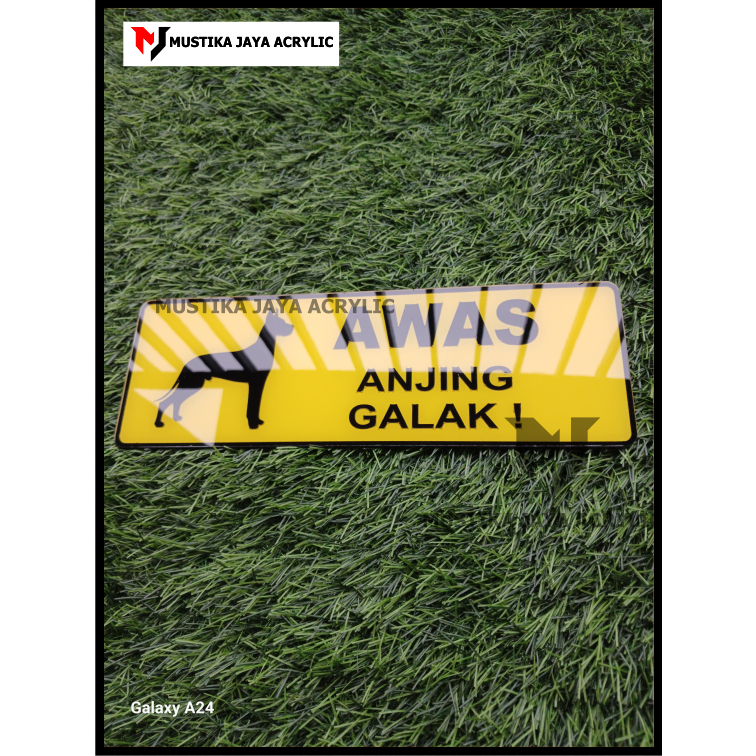 Awas anjing galak awas kucing galak bahan acrylic