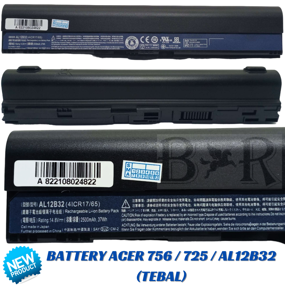 BATERAI LAPTOP ACER ONE 725 756 V5-171 AL12B31 AL12B32 AL12B72 AL12X32