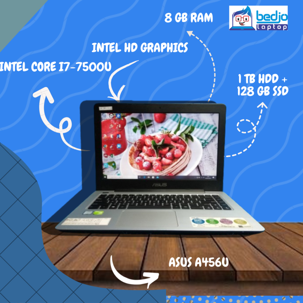 ASUS A456U, INTEL CORE I7-7500U, Laptop Second ,Laptop Second Murah,Laptop Asus