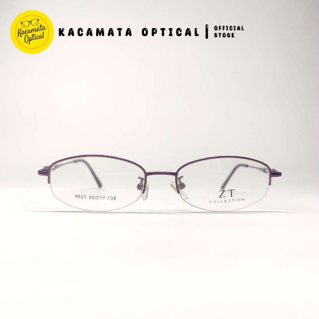 KACAMATA OPTICAL - Frame KMO9521 Half Frame Pink Besi Plastik