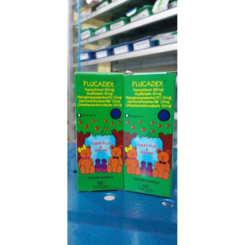 FLUCADEX SYR/PARACETETAMOL250mg, GUAIFENESIN 50mg, Phenylpropanolamine Hcl 7,5 , Dextromethorphan Hb