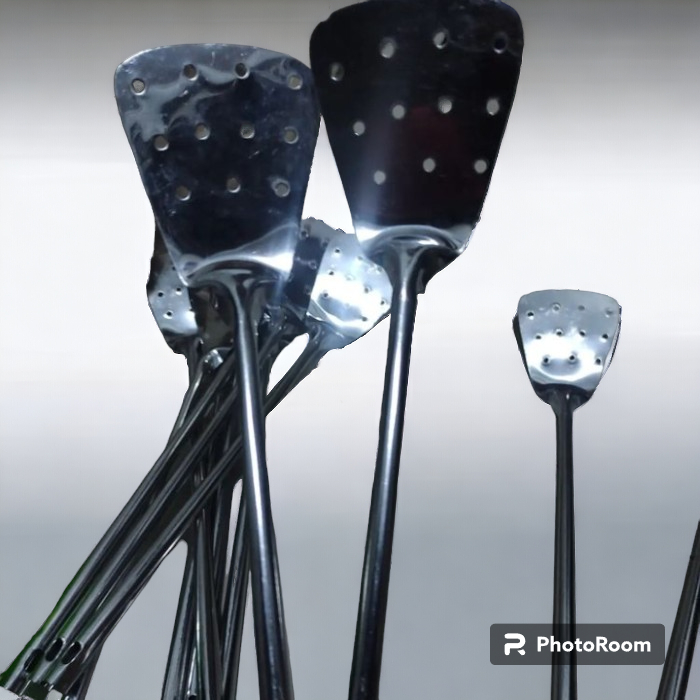 alat masak Sutil/sotel/sendok goreng stainless lubang bahan besi