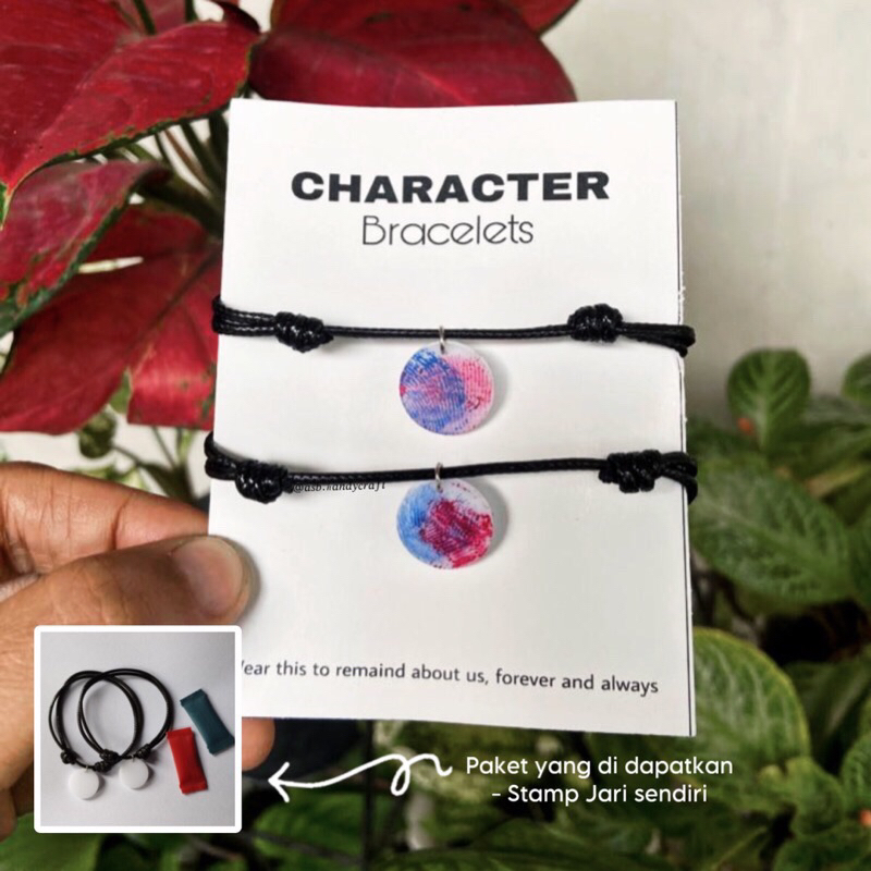 GELANG COUPLE GELANG SIDIK JARI MEWARNAI COUPLE WATERPROFF