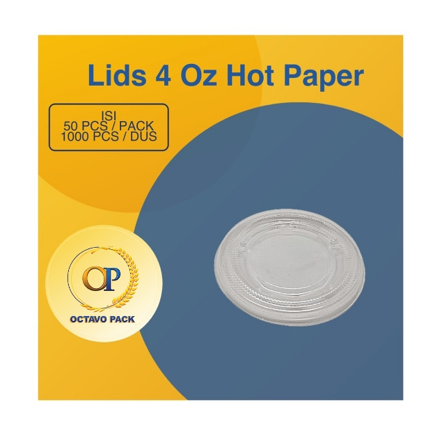 Lids 4 Oz Hot Paper / Tutup Paper Cup 4 Oz Putih Bening / Hot Lids 4 Oz Bening / Lids Transparant