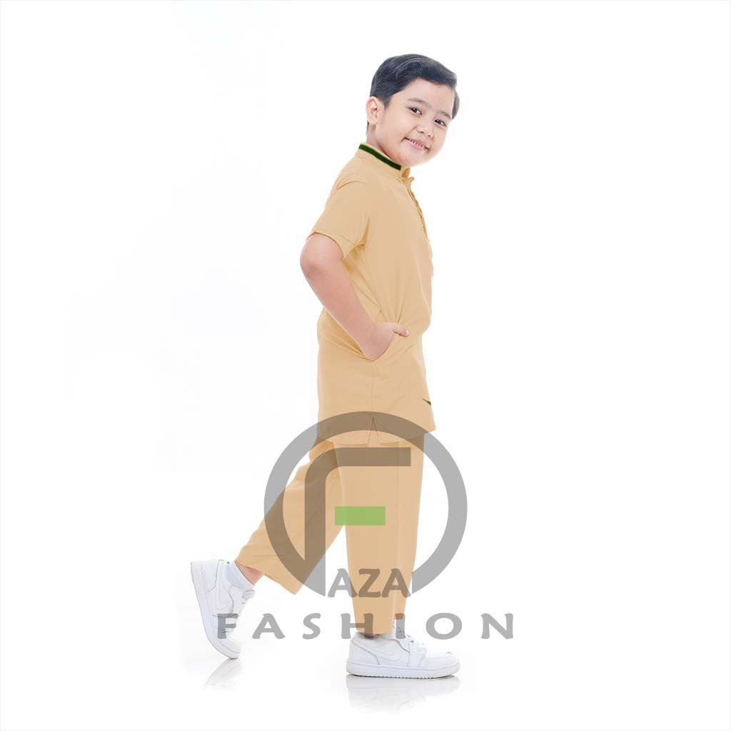 Koko Anak Faza KREM /Terbaru 2024 Koko Pakistan Anak Faza model STRIP/ Baju Muslim Anak/Pakaian Musl