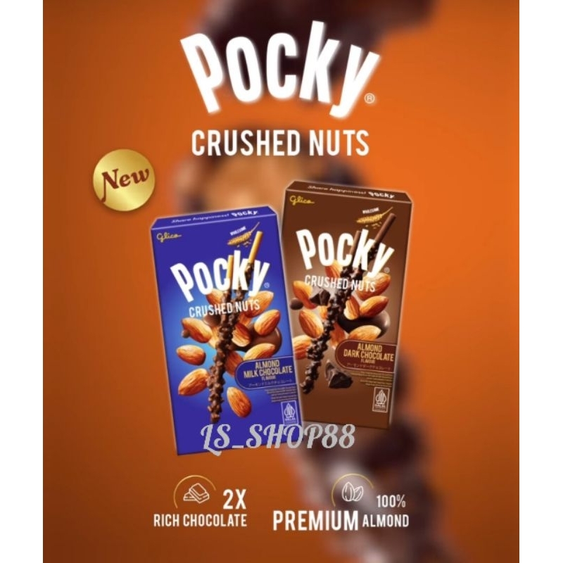 

Glico POCKY Crushed Nuts Almond Milk Chocolate // Pocky Crushed Nuts Dark Chocolate