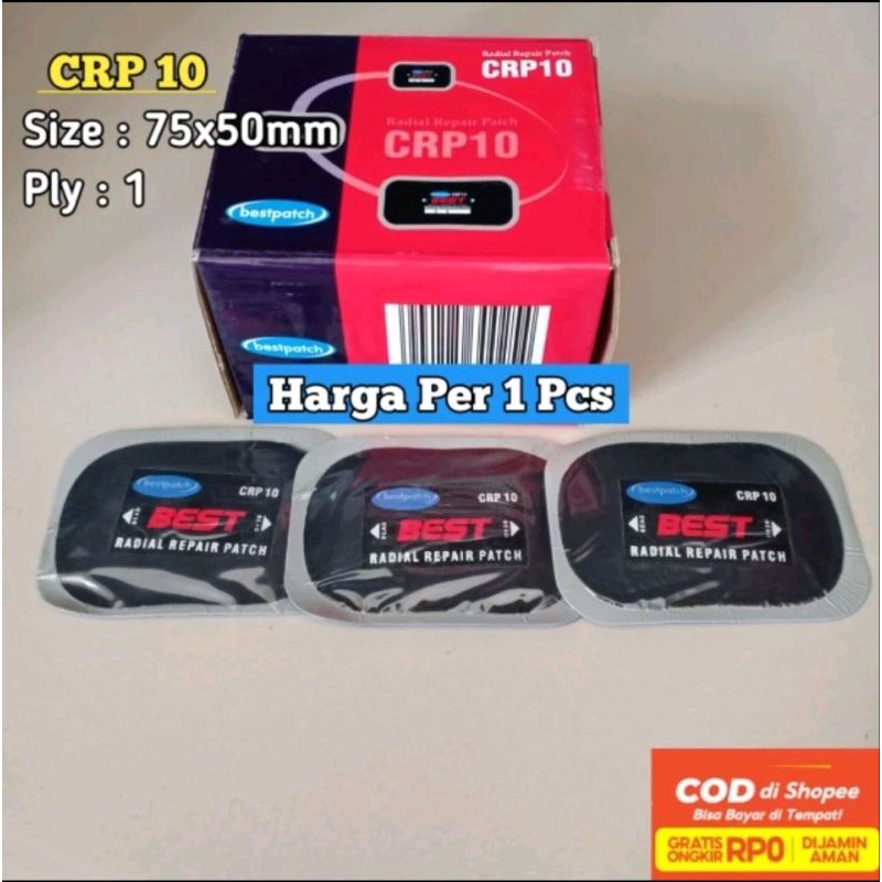 bestpatch CRP 10 per pcs/biji/lembar - karet tambal ban luar - tip top - karet patch bestpatch