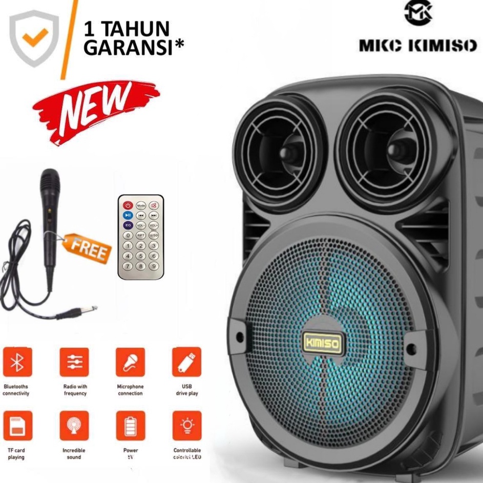 MKC KIMISO Speaker BLUETOOTH Portable 65 INCH KIMISO KM3381  MKC338 PLUS MIC XBass