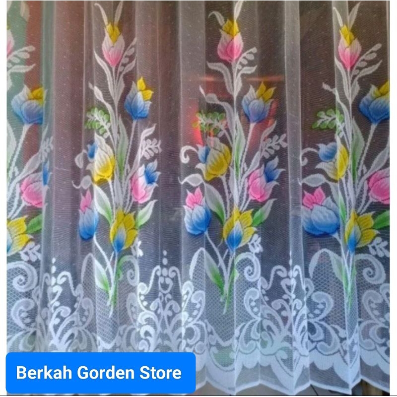 gordeng vitrase gorden/daleman gorden/vitrase butkat/putih polos bermotif BUNGA GORDEN GORDENDALEMAN
