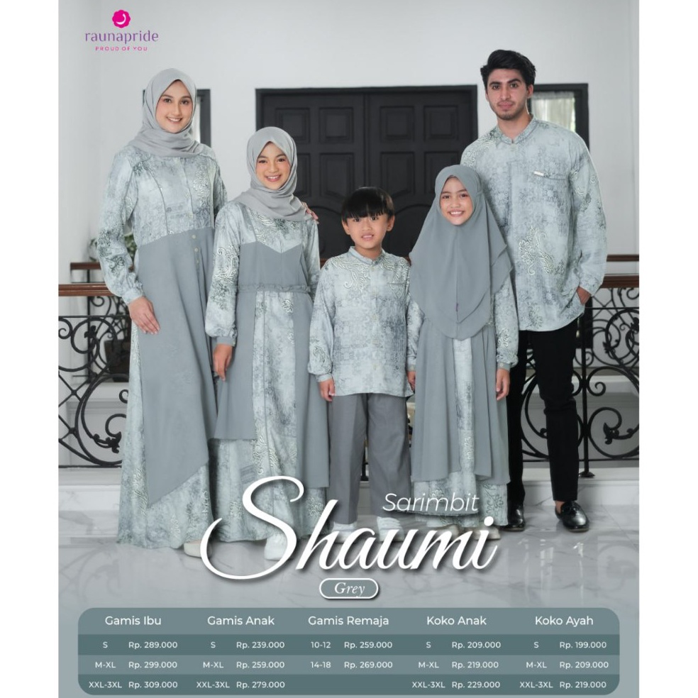 Big Sale Sarimbit Shaumi GREY Terbaru  By Rauna Pride