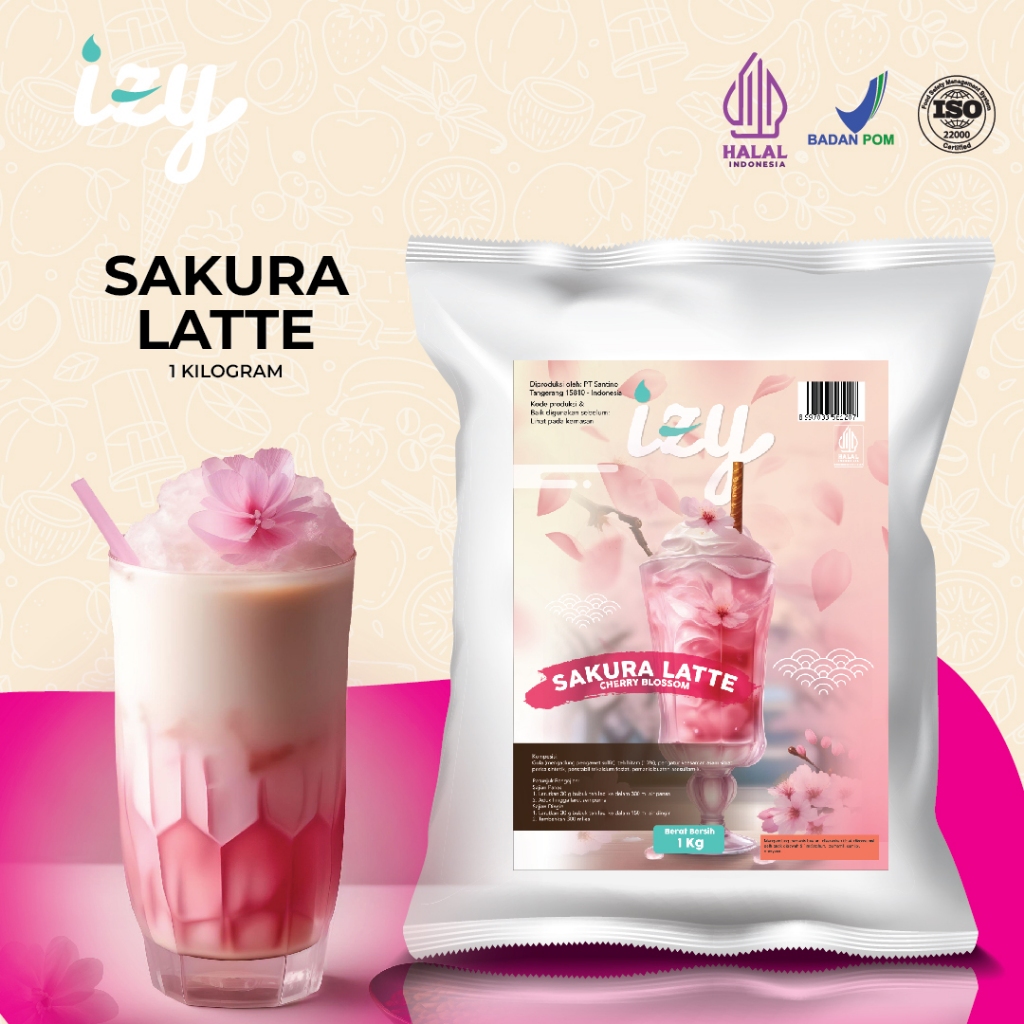 

Izy Powder Drink Sakura Latte - Bubuk Minuman Sakura Susu 1 Kg