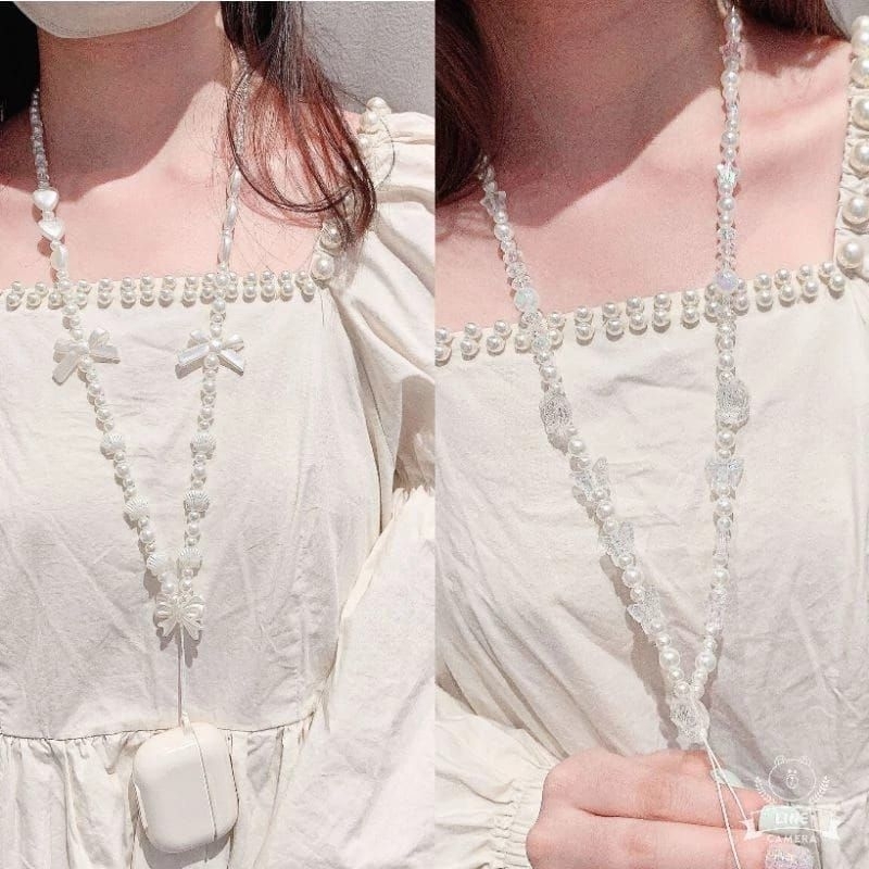 New Collections pita tali selempang hp manik mutiara motif Pita random