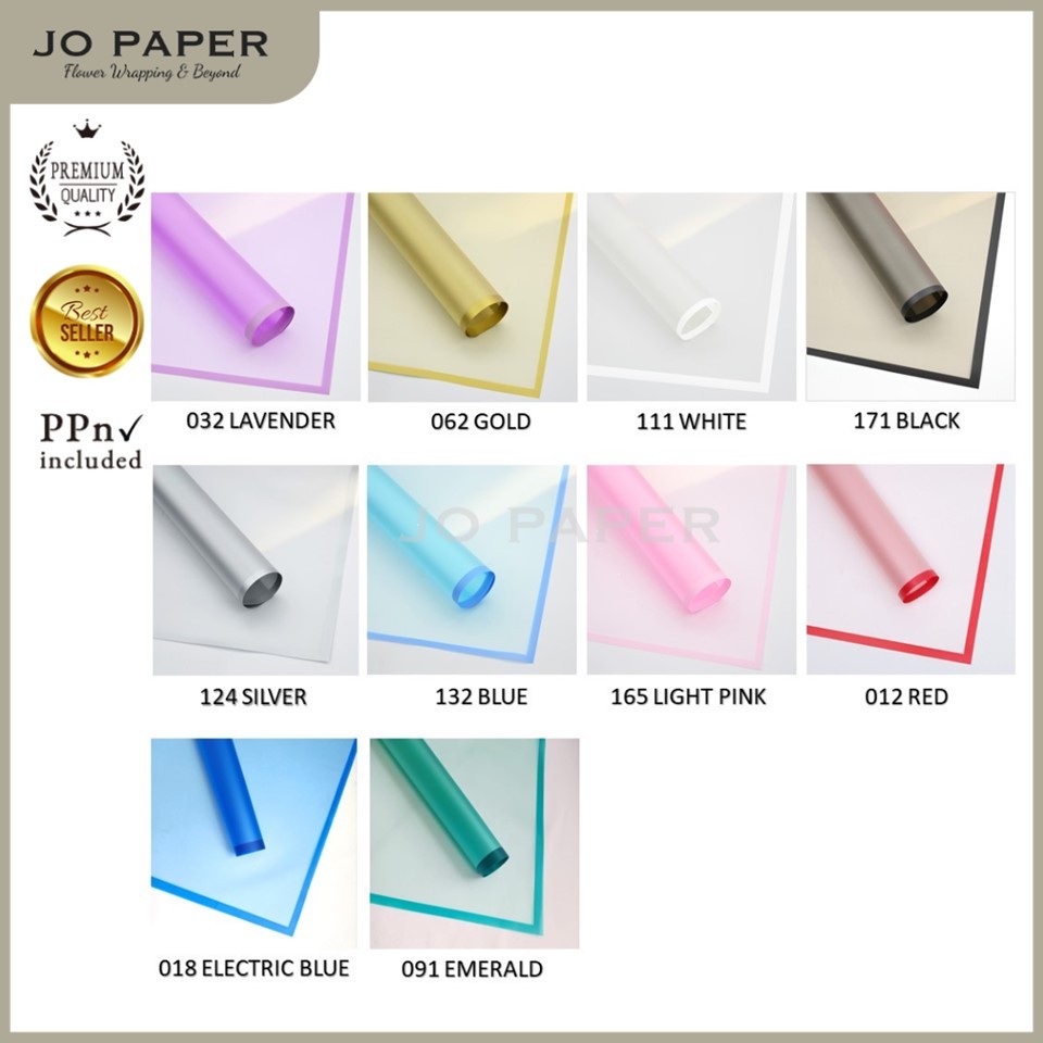 

[5 LEMBAR] Flower Wrapping Paper Transparan List Kertas Buket Bunga Korea Cellophane