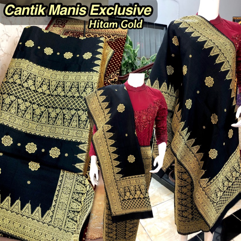 Songket Cantik Manis Exclusive Hitam Gold / Songket tenun asli palembang / ilham songket palembang