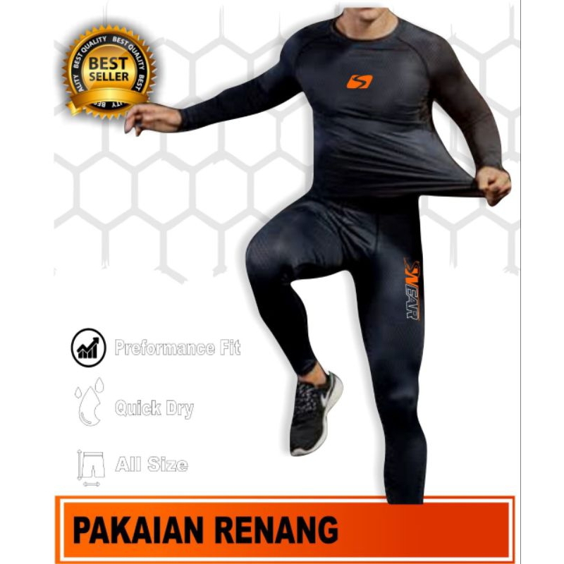 Celana renang panjang baju renang lengan panjang baselayer renang